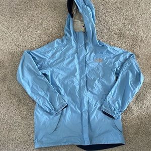 North Face Rain jacket baby blue sz. Med